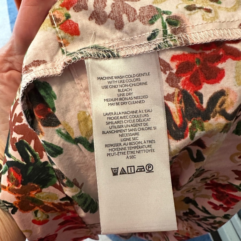 Anthropologie Women's Somerset Pink Floral Midi‎ Dress Size Small Tiered - Picture 5 of 13
